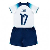 Otroški Nogometni dresi Anglija Bukayo Saka #17 Domači SP 2022 Kratek Rokav (+ Kratke hlače)